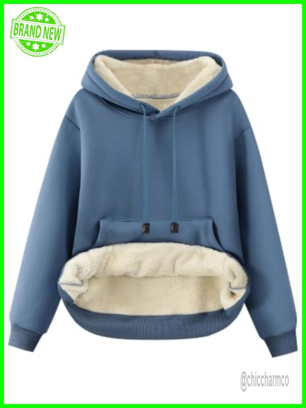 Sherpa Fleece Lined Hoodie Sweatshirt Pullover Kangaroo Pocket